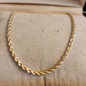 7.5" 2.6mm Rope Chain Bracelet 14k Yellow Gold Italian